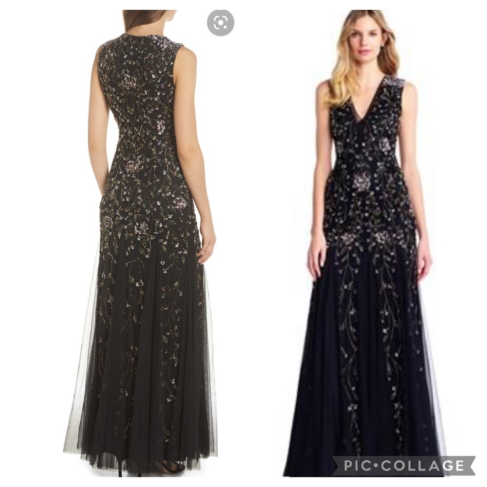 Adrianna Papell beaded sleeveless gown